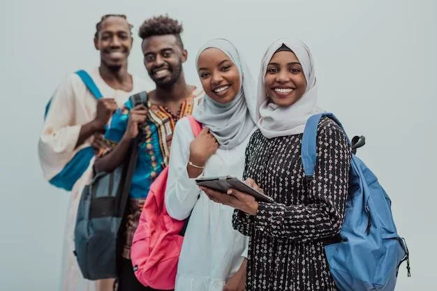 Young people smiling together
